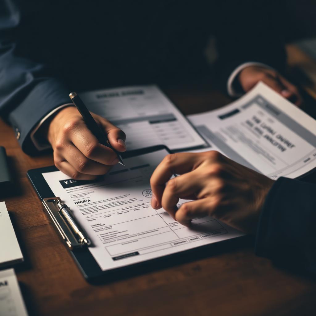 Reviewing customs invoices and shipping paperwork